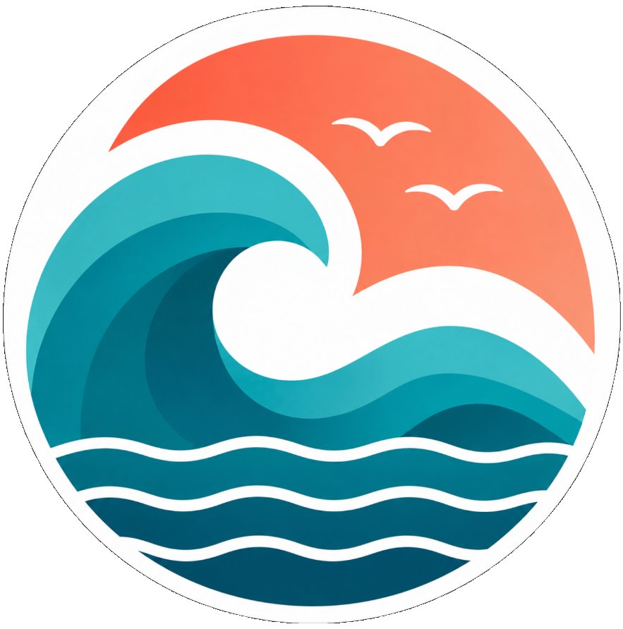 GulfPulse wave and sunset logo
